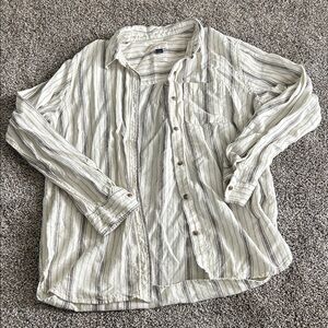 Universal Thread Gray and White Striped Shirt